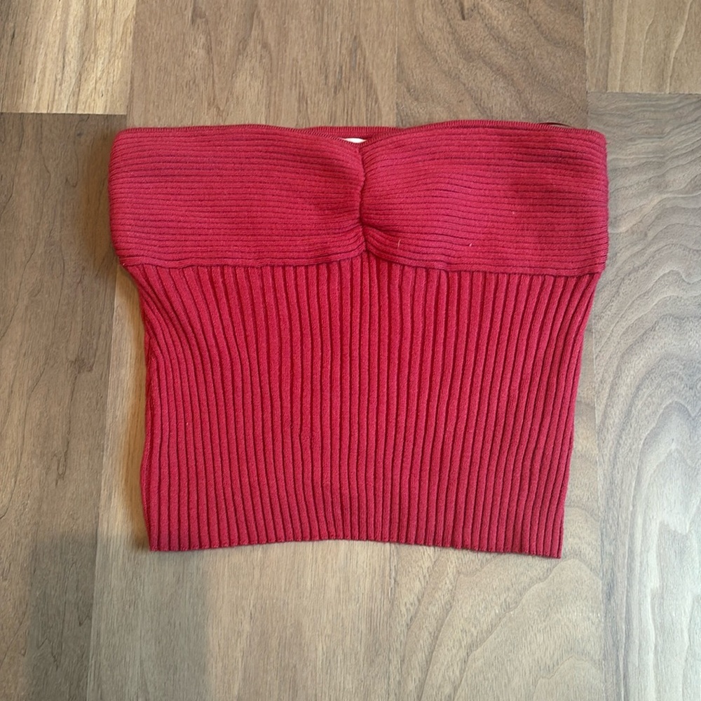 Red Pacsun Strapless Crop Top
